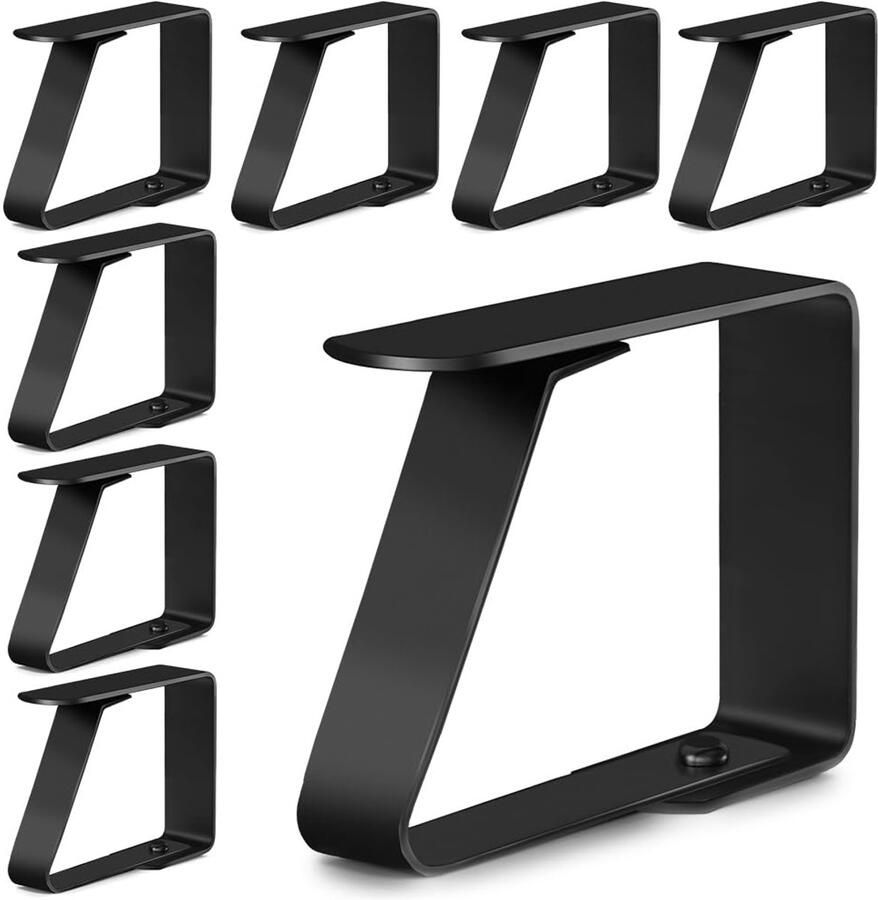 Aongray tafelkleedclips roestvrij staal 8 stuks 5x4cm zwarte tafelklemmen stabiele tafelkleedclips voor binnen en buiten eettafels tuinen restaurants familieavonden