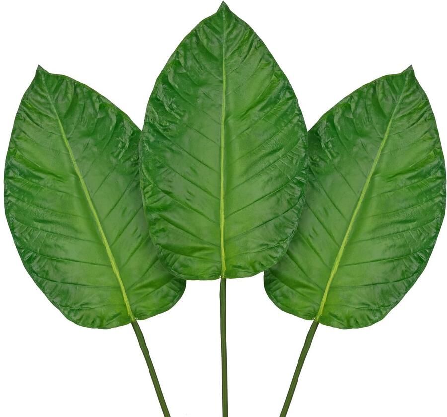 Arborus 3 stuks kunstmatige bladeren met steel 82 cm lang kunstmatige paradijsvogelbladeren groot kunstmatig gebladerte kunstmatige tak met bladeren decoratieve bladeren groene decoratieve takken voor vaas tafel plank vensterbank balkon decoratie