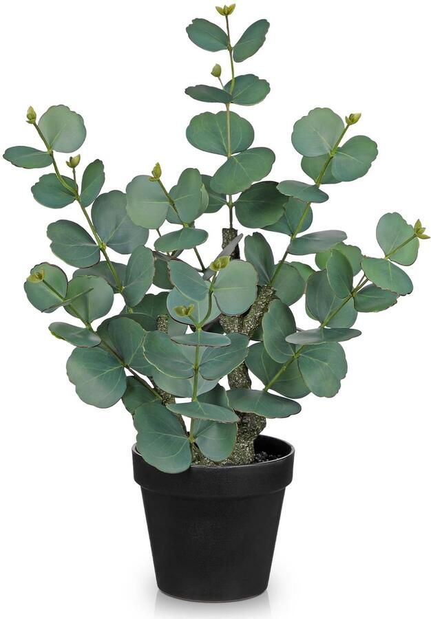 Arborus Kunstmatige Eucalyptus in een pot 46 cm Kunstmatige Eucalyptus Decoratie Kunstplanten Groen Decoratieve planten voor tafel plank vensterbank decoratie in de woonkamer badkamer eetkamer slaapkamer kantoor hotel