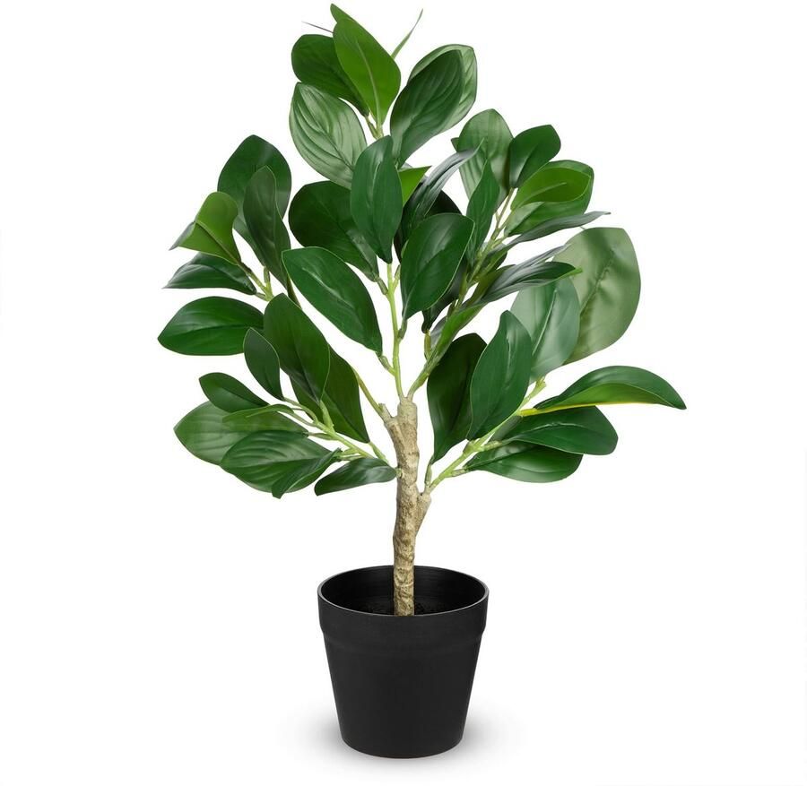 Arborus kunstplanten in een pot 45 cm Ficus kunstmatig als echte kunstficus groene planten kunstkamerplanten voor op tafel plank vensterbank decoratie in de woonkamer badkamer eetkamer keuken kantoor hotel