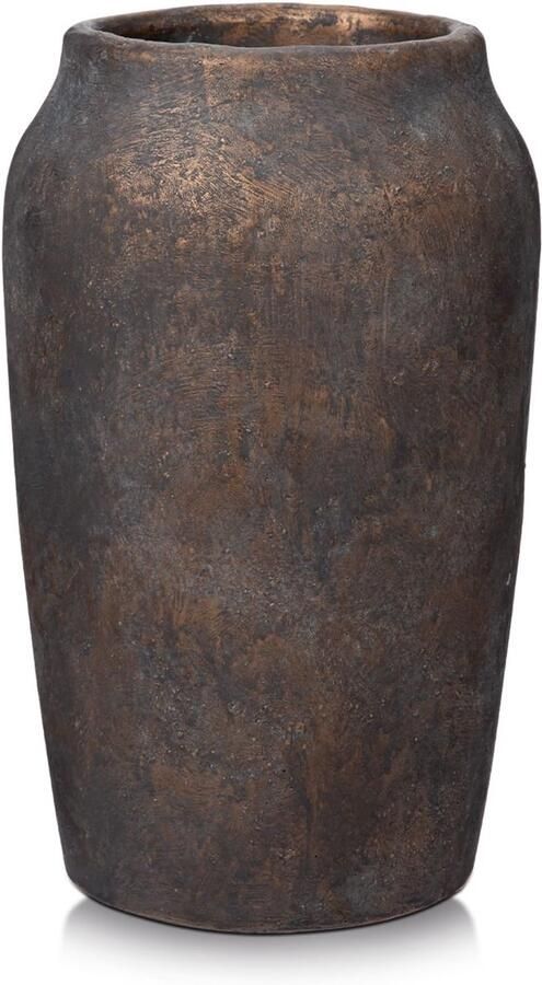 Arborus Vintage Vaas 23 cm Cement Vazen Rustieke Vaas Decoratie Antiek Bruin Bloemenvaas Tafelvaas voor Kunstbloemstuk Kunstplanten Tafel Vensterbank Plank Rustieke Decoratie