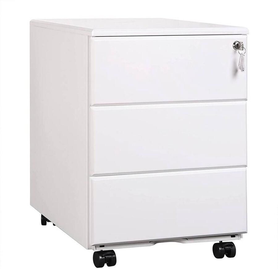 Rootz Living Rootz archiefkast met rolcontainer mobiele archiefkast veilige opslageenheid voorgemonteerd afsluitbaar moeiteloze mobiliteit staal 52 4 cm x 54 cm x 39 cm