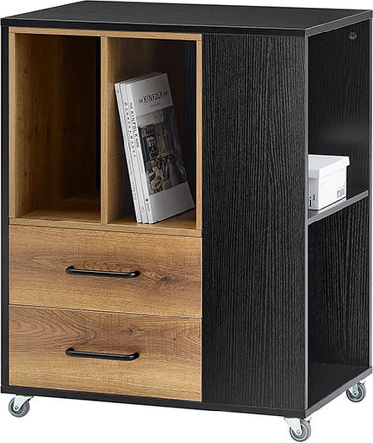 Rootz Living Rootz 6 Compartment Filing Cabinet Cart Office Organizer Document Storage MDF & PB Materials 60cm x 75cm x 40cm