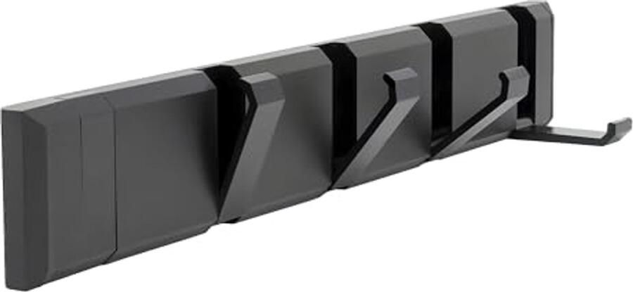 Aremigo Fold 5 kapstokhaken wand met klaphaken [ruimtebesparend] voor orde in huis [5 haken] antraciet Kapstokhaak Garderoberek Haakstrip