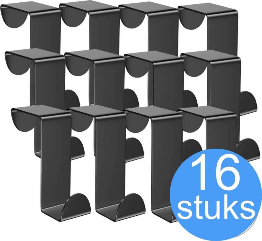 ARENO 16 RVS Deurhaken Deurkapstok Universele Deurhaak Zwart