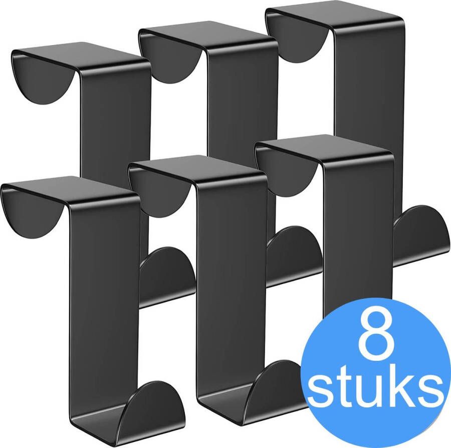 Areno 8 RVS Deurhaken Deurkapstok Universele Deurhaak Zwart