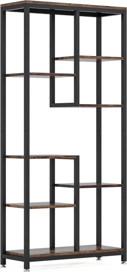 Ariqo Boekenkast Boekenrek Boekenkast Industrieel 5-tier 180x105x33cm Industrieel Ontwerp Vintage Bruin - Foto 2