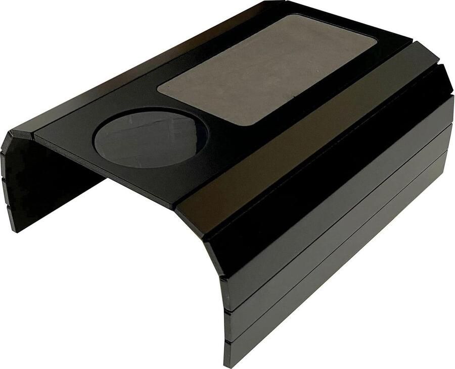 Arm Tray Tafel voor Bank Sofa Armsteun met Bekerhouder Afstandsbedieningen Telefoons Snacks Antislip Beker Zwart