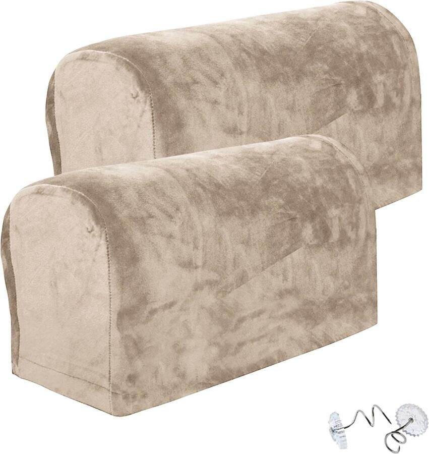 Armchair Covers for Arms Soft Non Slip Armrest Covers for Armchairs Furniture Sofa Arm Guard Khaki