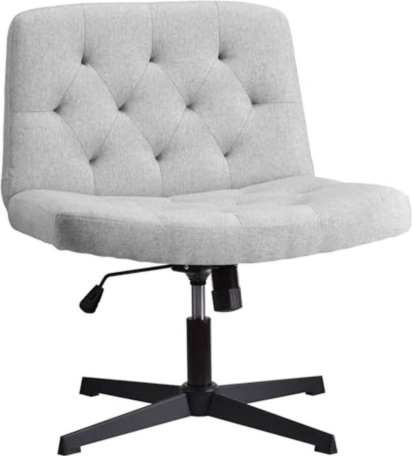 Armless Mid-Back Bureaustoel Extra Brede In Hoogte Verstelbare Kaptafelstoel voor Thuisgebruik