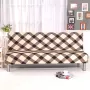 Armless Sofa Bed Cover Vintage Check Printing Couch Sofa Hoes Futon Cover 3-zits Elastische Volledige Opvouwbare Bank Sofa Cover past Opvouwbare Sofa Bed zonder Armsteunen 80 x 50 in - Thumbnail 1
