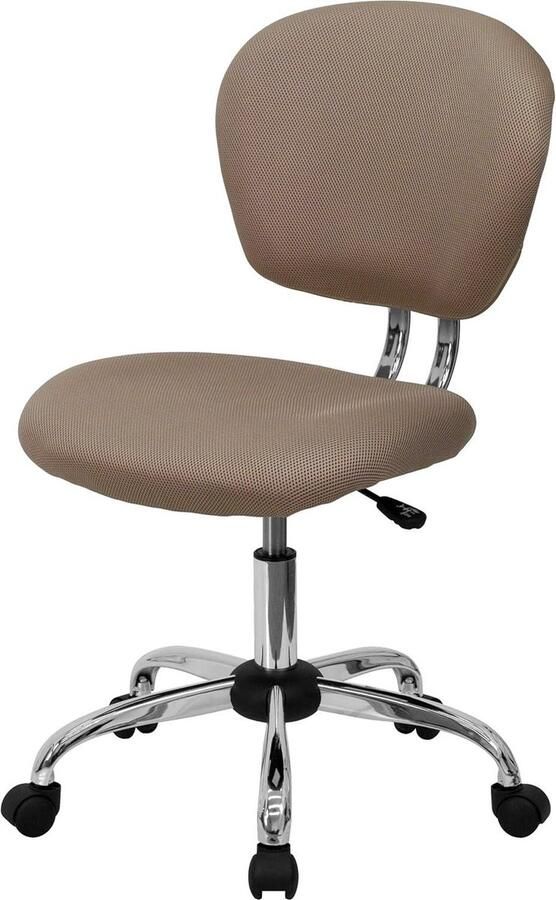 Armleuning Bureaustoel Netstof Voet Zonder Armen Mid-Back Koffiebruin