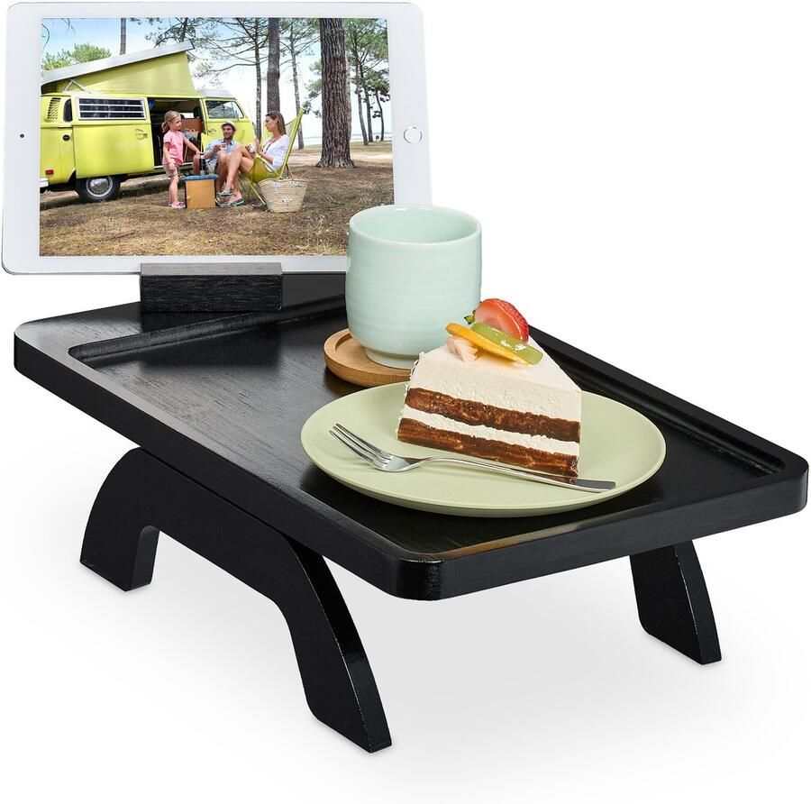 Armleuning dienblad met telefoonhouder 12 x 40 5 x 25 cm bamboe