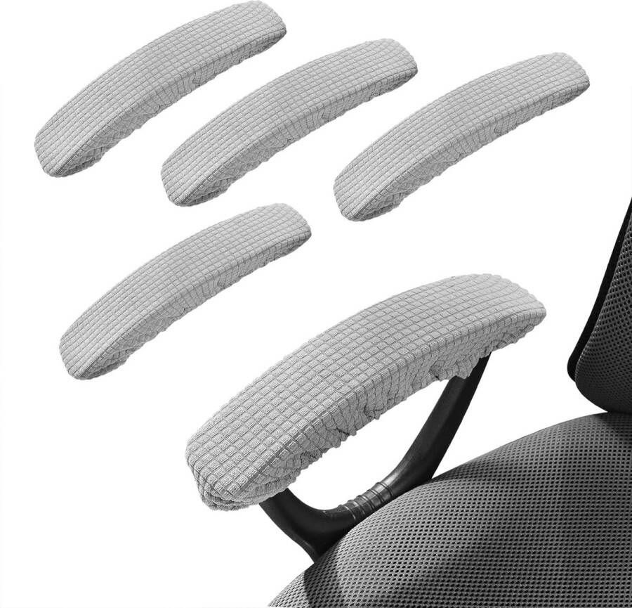 Armleuninghoezen voor bureaustoelen 2 paar elastische bureaustoelhoezen wasbaar waterdichte armleuningbeschermers armleuninghoezen voor thuis en op kantoor gamingstoelen (donkergrijs)