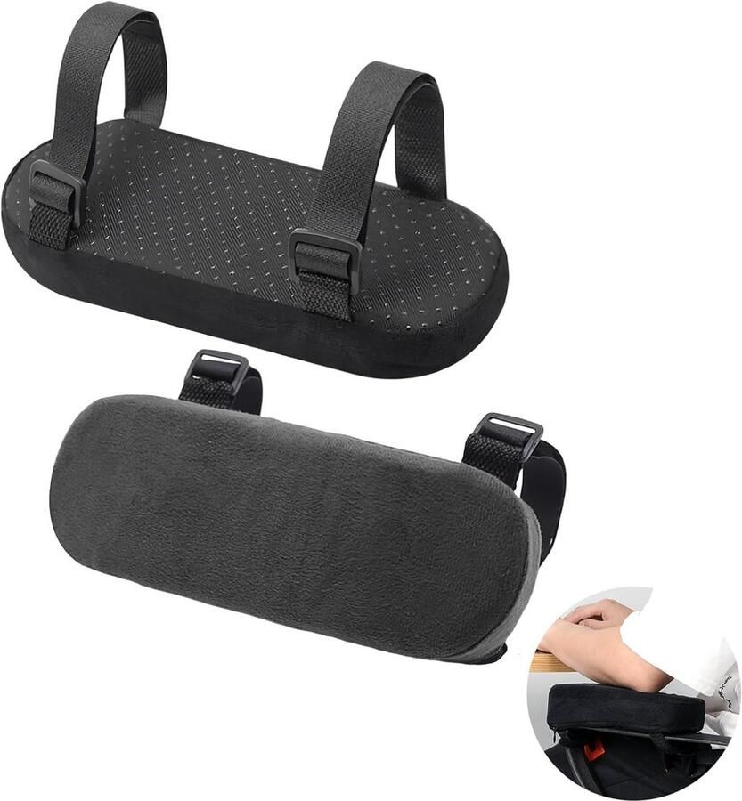 Armleuningkussens voor stoelen 1 paar armleuningkussens voor bureaustoelen Armleuningkussens voor gamestoelen Elleboogkussens voor bureaustoelen voor kantoren werkkamers en gamekamers Zwart