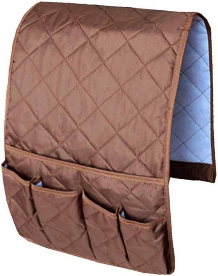 Armleuningorganizer waterdicht ruimtebesparend voor bank of stoel bed opbergtas tv afstandsbediening houder voor mobiele telefoon boek tijdschriften potlood (bruin)