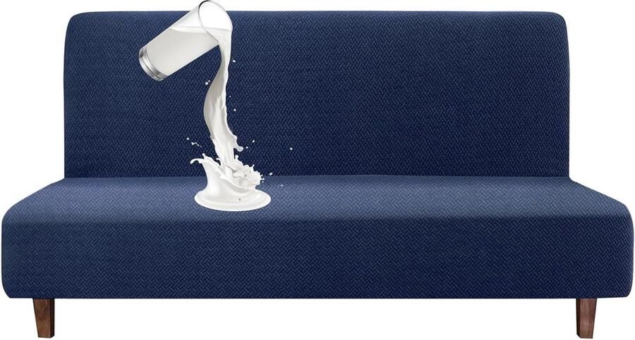 Armloze futonhoes waterdicht 1 stuk marineblauw hoge stretch 190-210 cm
