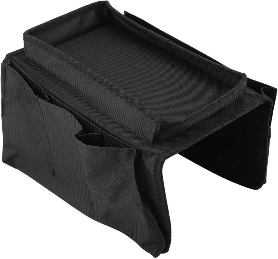 Armsteun Organizer voor Sofa Couch Chair Antislip Past voor Telefoon Boek Tijdschriften TV Afstandsbediening (Zwart)