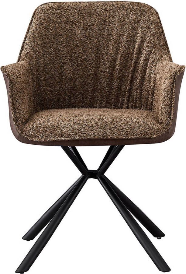 Armstoel Jan Zand Kunstleer Polyester Set van 2 Zithoogte 50 cm Zitdiepte 47 cm Met armleuning
