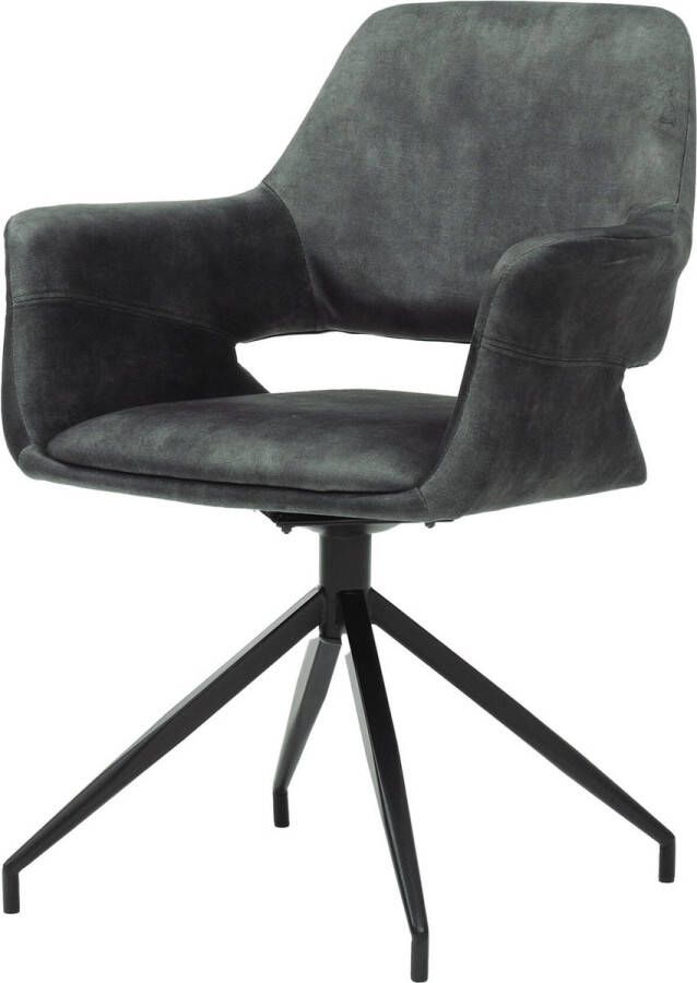 Armstoel Vivian Groen Velours Set van 2 Draaibaar Zithoogte 49 cm Zitdiepte 46 cm Met armleuning