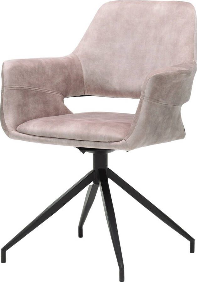 Armstoel Vivian Lever Velours Set van 2 Draaibaar Zithoogte 49 cm Zitdiepte 46 cm Met armleuning