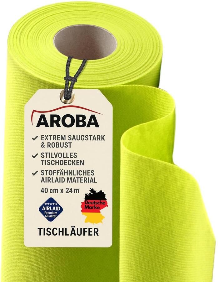 AROBA Tafelloper Wegwerp 40 cm x 24 meter Airlaid materiaal 16 kleuren