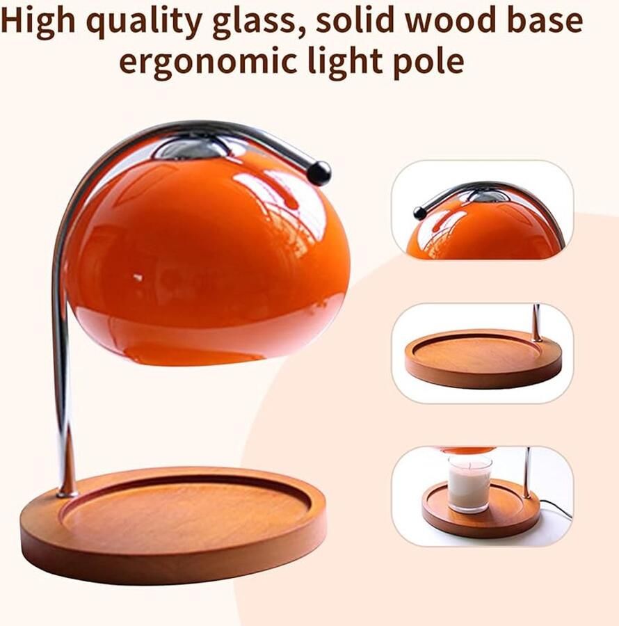 Aroma Wax Smelten Lamp Retro Houten Opbergvak Rood