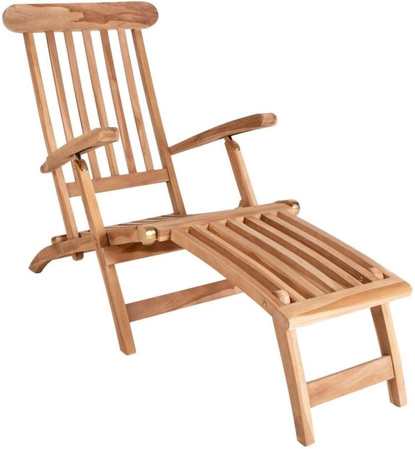 Arrecife Teak Deck Chair Outdoor Lounger Patio Recliner Duurzaam en verstelbaar comfort 150x60x95 cm