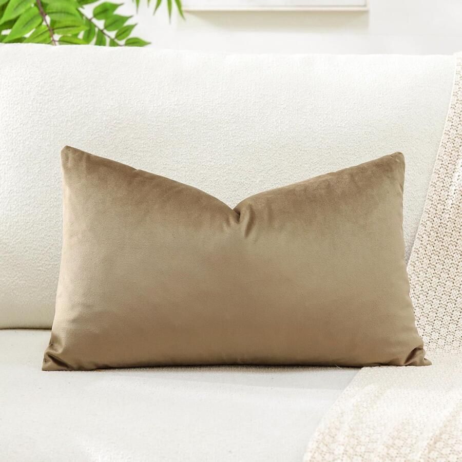 Artscope fluwelen kussenhoes kussensloop decoratief sierkussen bankkussen lendenkussen sierkussenhoes bank slaapkamer 40x60cm goudbruin