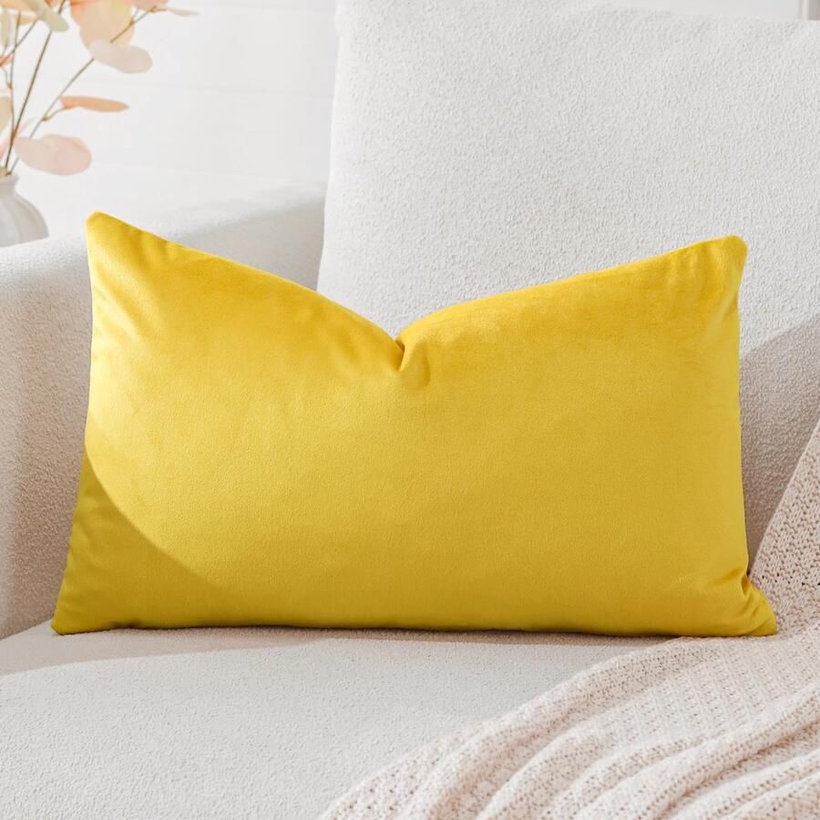 Artscope fluwelen kussenhoes kussensloop decoratief sierkussen bankkussen lendenkussen sierkussenhoes bank slaapkamer 40x60cm goudgeel