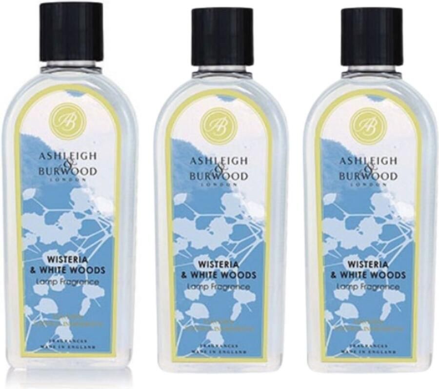Ashleigh & Burwood Lamp Oil Wisteria & White Woods 3 x 250 ml voordeelbundel