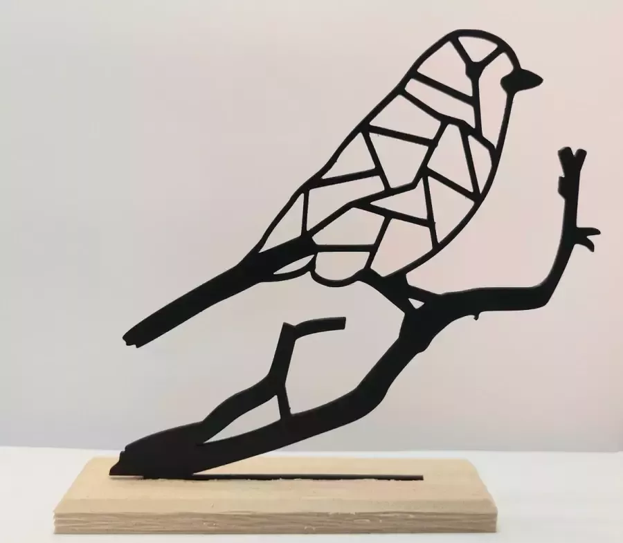 Vogel ornament op voet kunststof hout Ashtonville 17 5 cm x 19 2 cm ornament op standaard binnen staand cadeau vriendin vriend verjaardag vrouw Pine Wood PLA- bureau decoratie kast decoratie tafel decoratie - Foto 2