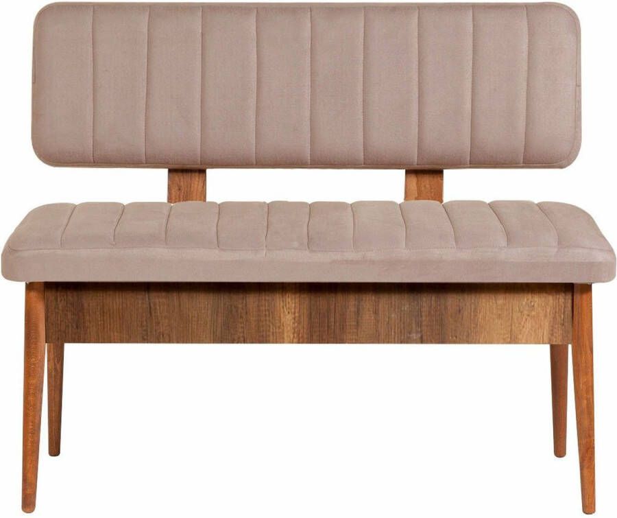 2-zitsbank Vella 110x46x85 cm Walnoot crème