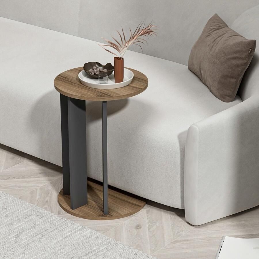 Asir Bijzettafel Okkernoot 34 x 34 x 64 cm