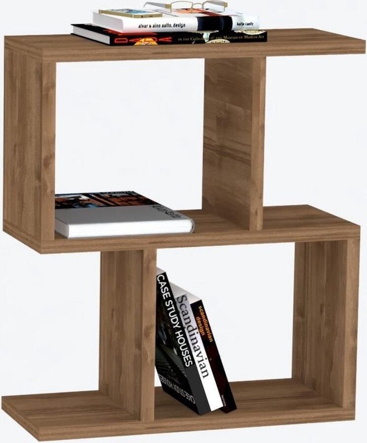 Bijzettafel Woody Fashion 45 x 17 x 51 5 cm Walnut Brown-design - Foto 3