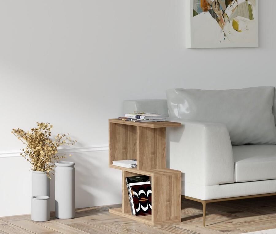 Bijzettafel Woody Fashion 45 x 17 x 51 5 cm Walnut Brown-design