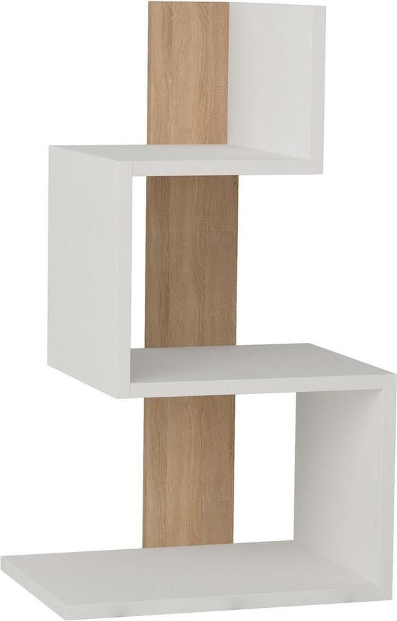 Emob Woody Fashion Bijzettafel 100% Melamine Gecoat 18mm 42x72x30 cm Wit Eiken - Foto 2