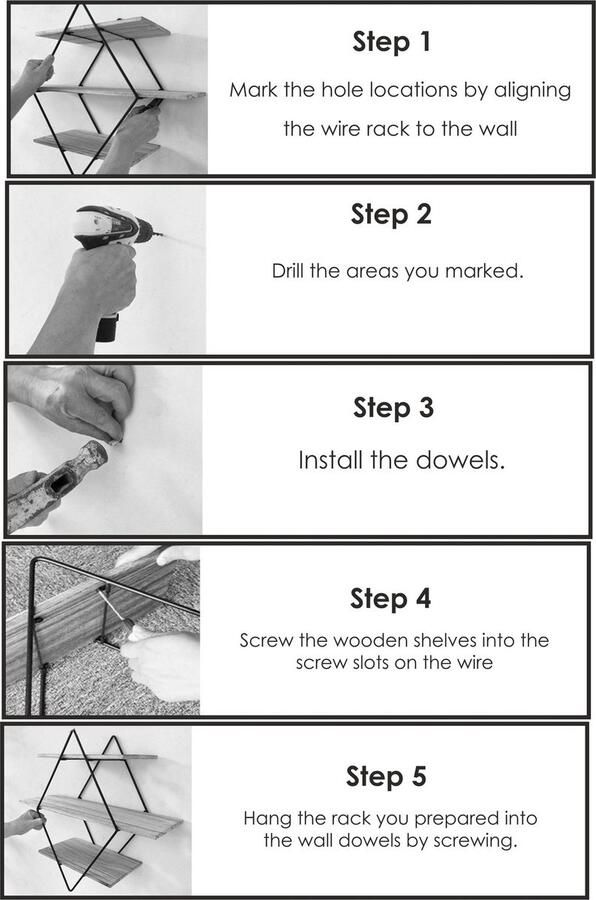 Perfecthomeshop Wandplank Stijlvol Zwart & Walnoot 60x60x14cm Duurzaam Sparrenhout wandrek - Foto 3