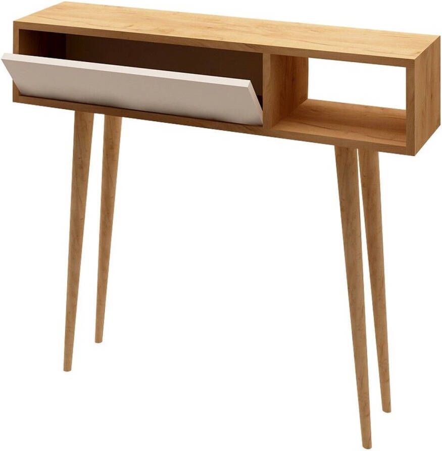 Asir dressoir. 100% GEMELAMINEERDE SPAANPLAAT. Dikte: 18 mm. Houten Benen. Breedte: 100 cm Hoogte: 94 cm Diepte: 30 cm. Plankhoogte: 18 cm. Poothoogte: 72 cm. 2-laags dressoir. Kan aan de muur worden bevestigd - Foto 2