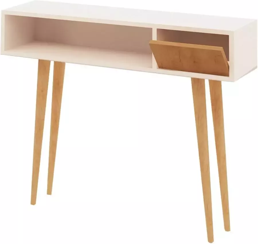 Asir dressoir. 100% GEMELAMINEERDE SPAANPLAAT. Dikte: 18 mm. Houten Benen. Breedte: 100 cm Hoogte: 94 cm Diepte: 30 cm. Plankhoogte: 18 cm. Poothoogte: 72 cm. 2-laags dressoir. Kan aan de muur worden bevestigd - Foto 3