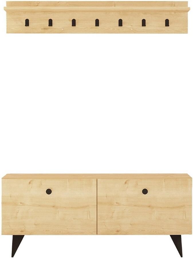 Arabic House Schoenenkast + Kapstok Rupa Melamine Naturel