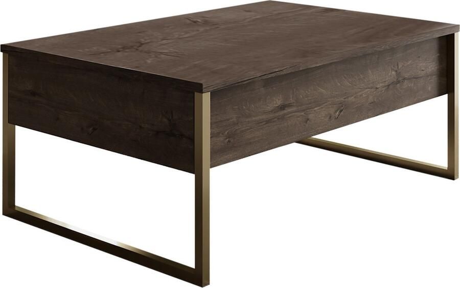 Asir Koffietafel Okkernoot & Goud 90 x 60 x 40 cm - Foto 2