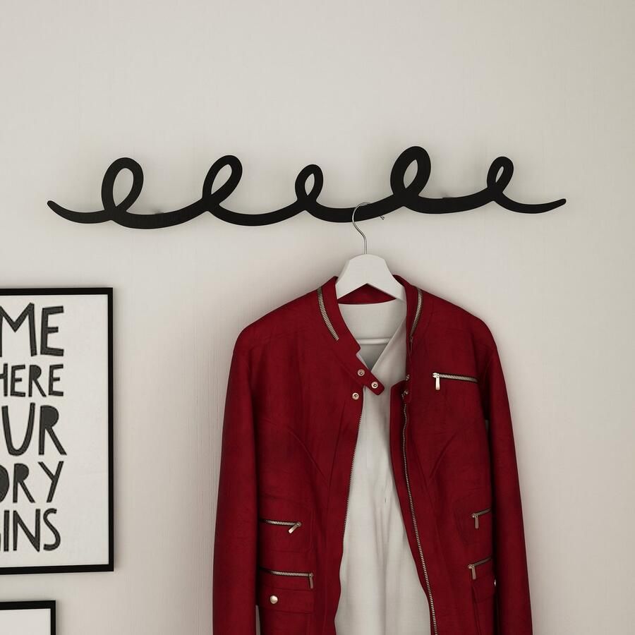 Perfecthomeshop Stijlvolle Kapstok Zwart Metaal Ruimtebesparend 22x94x5cm Perfect voor Elk Interieur