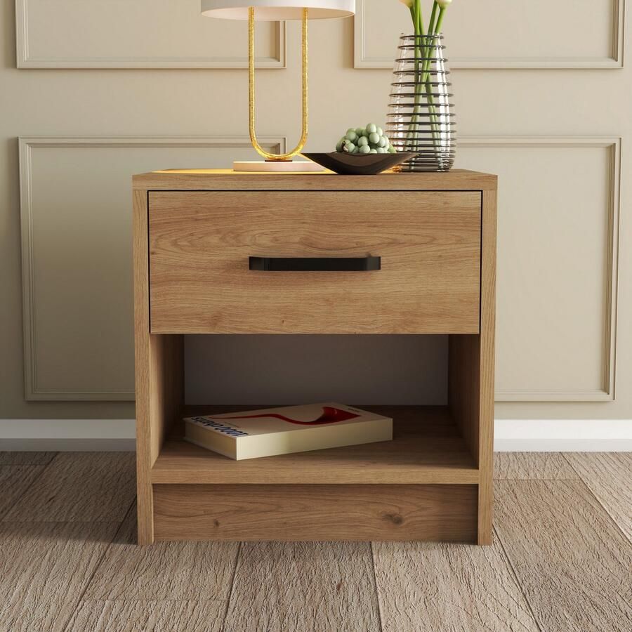 Dimehouse Nachtkastje Grande Eik Melamine 52x46 8x45 cm - Foto 2