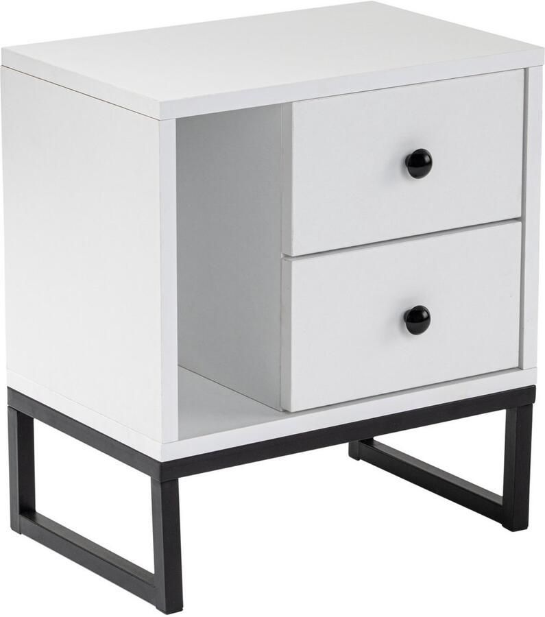 Asir Nachtkastje wit en zwart 45 2 x 29 5 x 50 cm