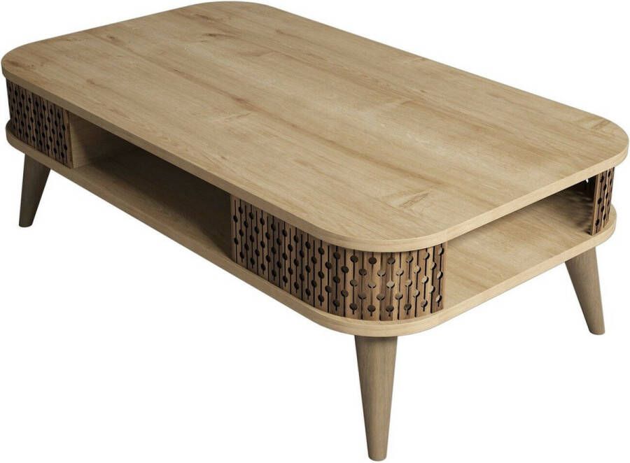 Asir salontafel. 100% GEMELAMINEERDE SPAANPLAAT. Dikte: 18 mm. Breedte: 105 cm Hoogte: 34 6 cm Diepte: 60 cm