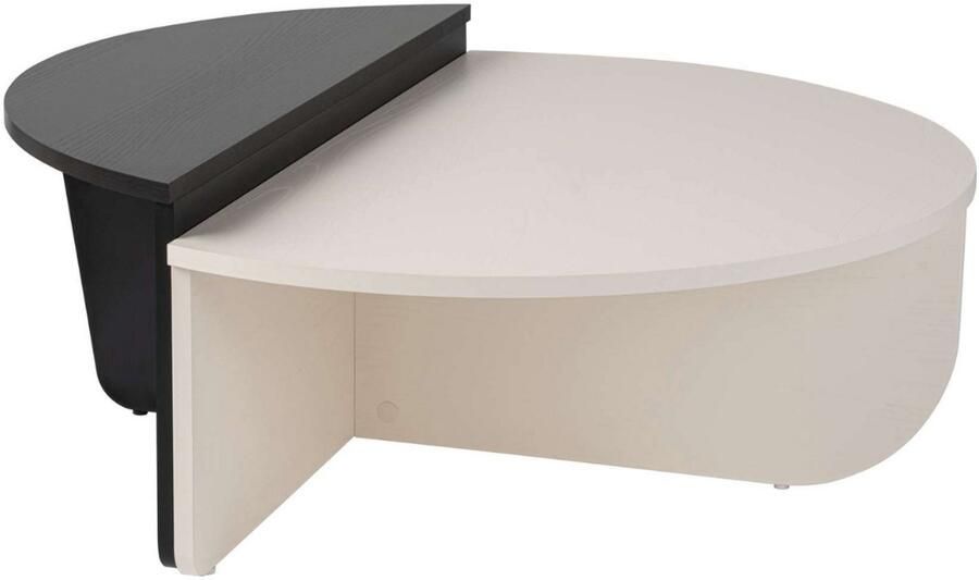 Asir Salontafel wit hout en zwart hout 90 x 60 x 30 cm