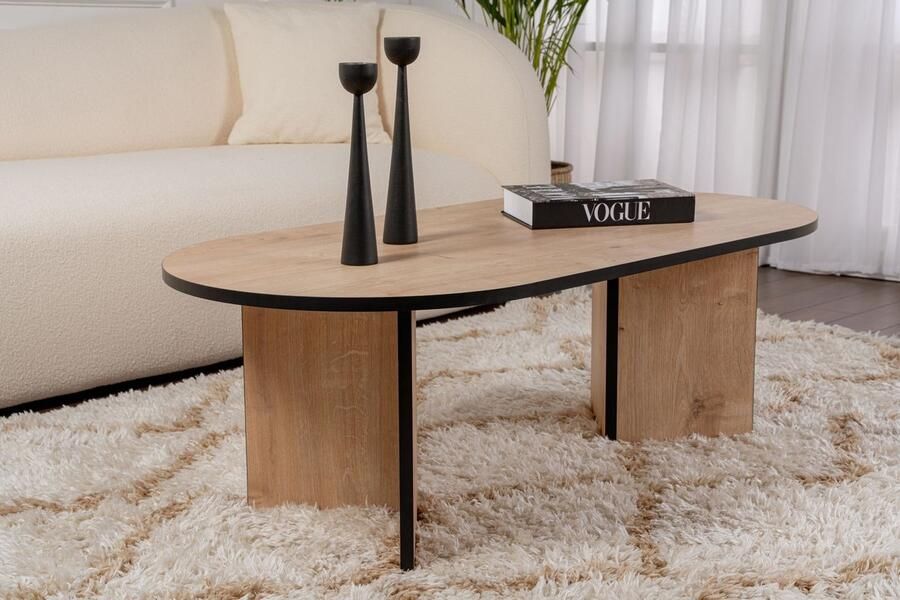 Skye Decor Asir Salontafel Saffier Eiken en Zwart 119 x 60 x 40 cm (L x B x H)