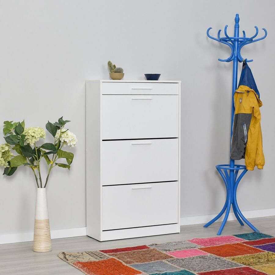 Asir Schoenenkast Wit 75 x 128 x 29 cm