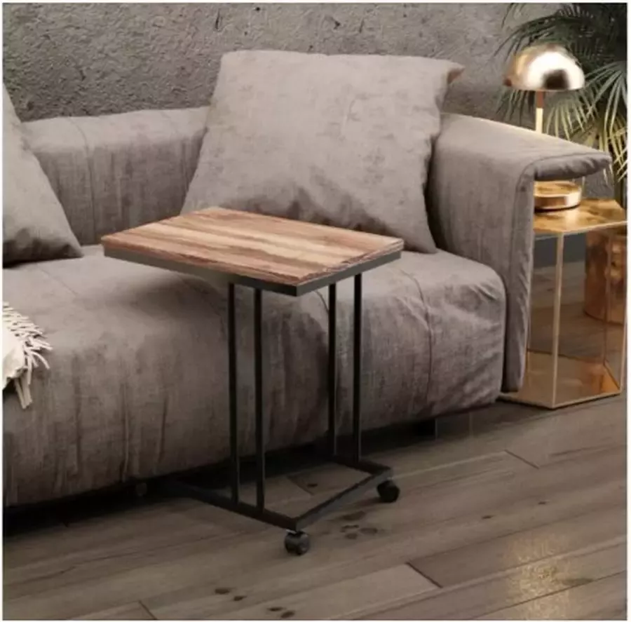 Asir bijzettafel. 100% GEMELAMINEERDE SPAANPLAAT. Dikte: 18 mm. Metalen frame (20 x 20 profiel 1 mm dikte). Elektrostatisch ovengedroogd schilderij. Breedte: 50 cm Hoogte: 50 cm Diepte: 35 cm. Geassembleerd - Foto 2